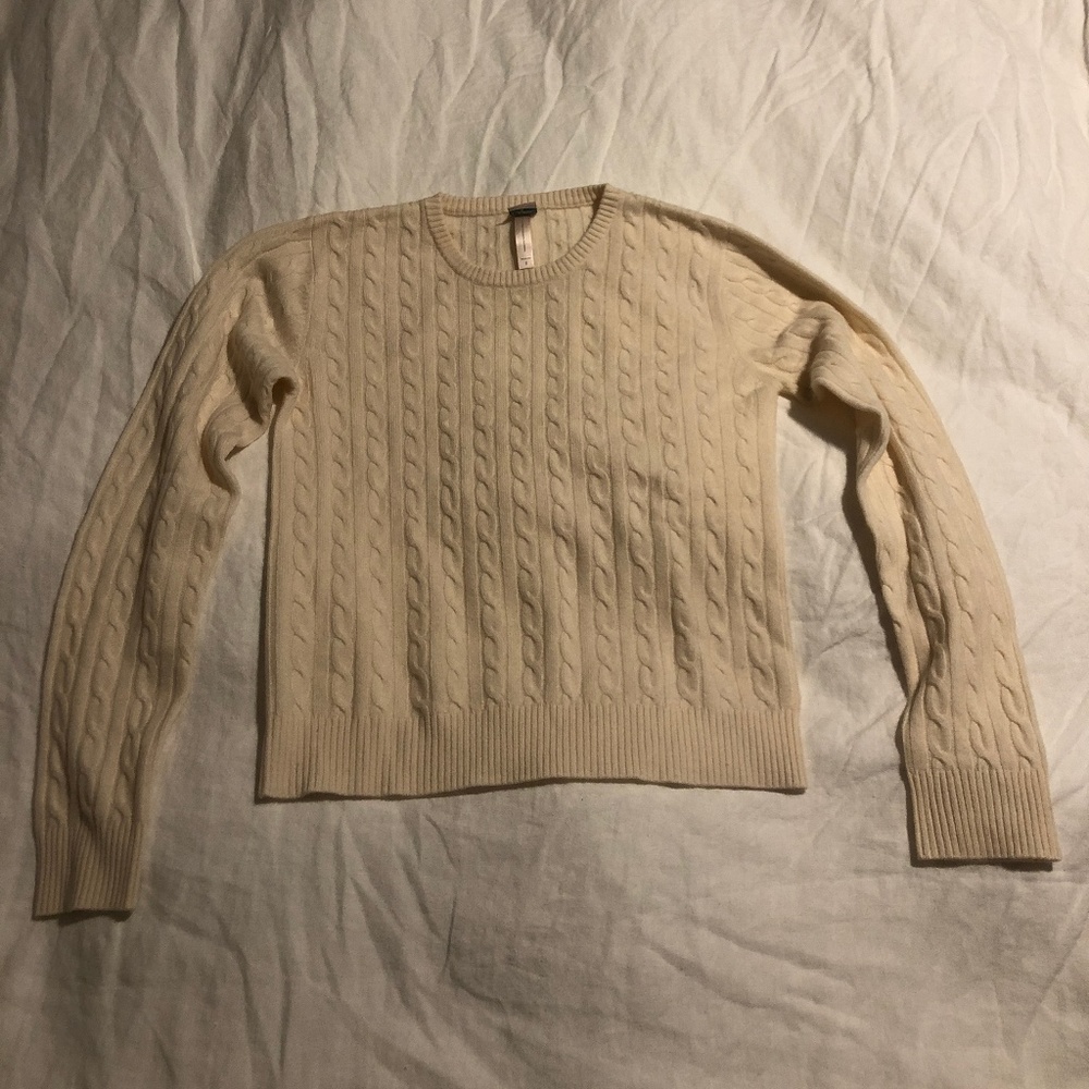 Aqua Cashmere Cableknit Sweater
